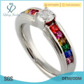 Crystal silver lgbt bands ring,lesbian love gifts jewelry